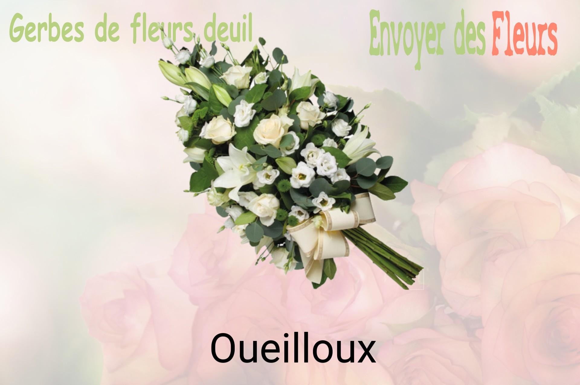 Gerbe de fleurs de deuil livrée à Oueilloux